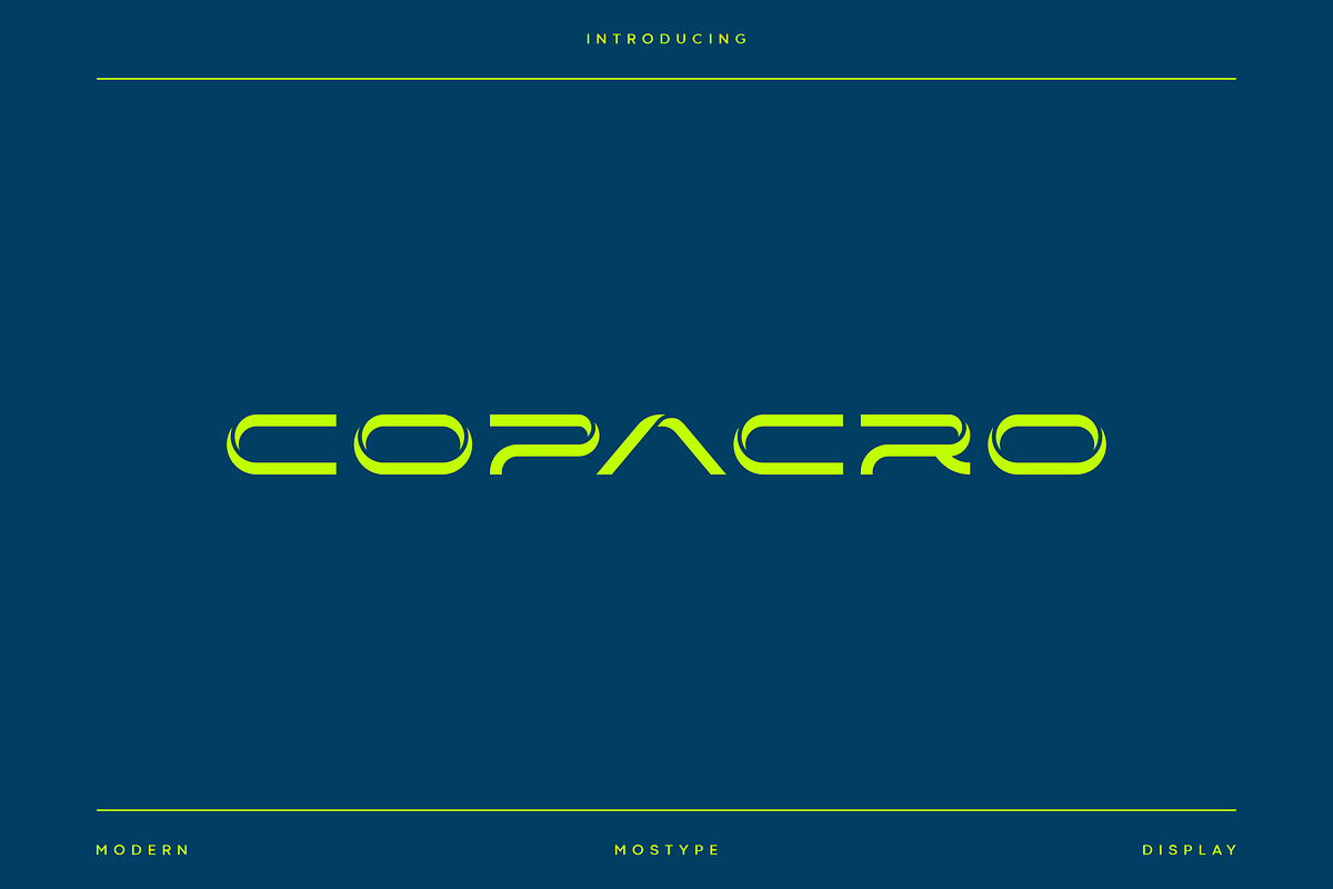 Copacro - Modern Futuristic Typeface, a Font by Letterna (Photo 1 of 4)