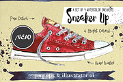 Watercolor Sneakers + Bonus, an Illustration by Curve and Pixel (Thumbnail 4 of 4)