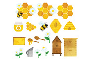 Honey Bee Clipart Set, a Food Illustration by SugarPickle Clip Art (Thumbnail 3 of 3)