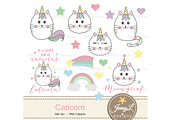 Caticorn Cat Digital Paper & Clipart, a Pattern Graphic by JennyL Designs (Thumbnail 2 of 7)