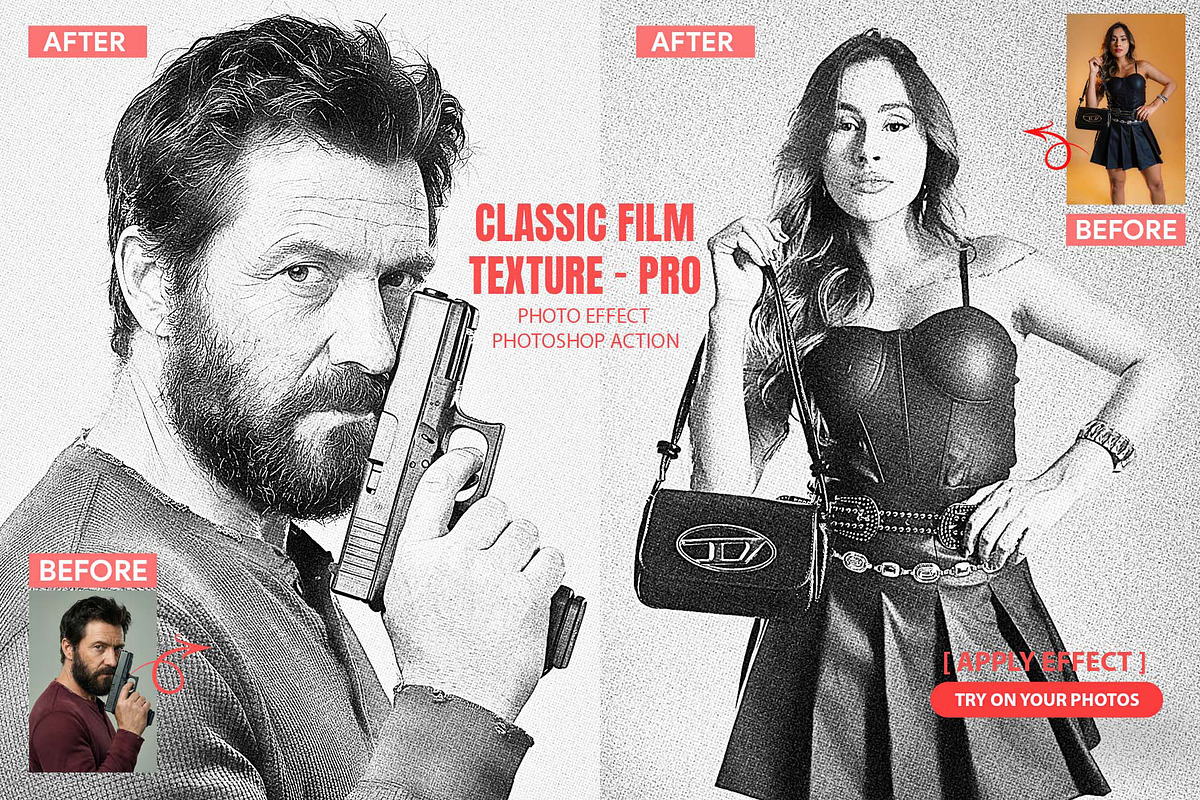 Classic Film Texture Pro Actions, an Action Add-On by MRI STUDIO (Photo 1 of 16)