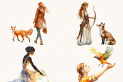 Watercolor Ember Fox Huntress Art, an Animal Illustration by Design Scotch (Thumbnail 6 of 8)