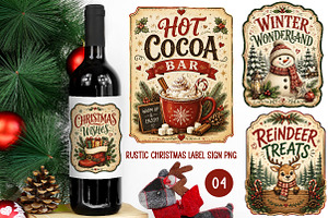 Rustic Christmas Label Sign PNG, a Work Illustration by SinaCreation