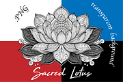 Sacred Lotus Flowers hand drawn logo, an Object Illustration by GraphicRedStudio (Thumbnail 4 of 10)