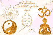 Gold Meditation clipart, an Object Graphic by SweetRenieDesigns (Thumbnail 1 of 4)