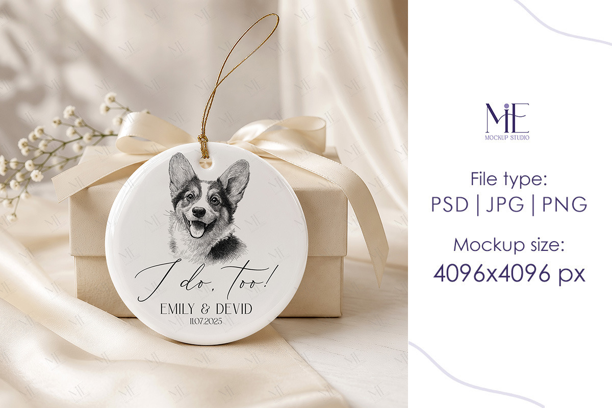 Round Ceramic Ornament Mockup, a Merchandise Mockup by Mie Mockup Studio (Photo 3 of 7)