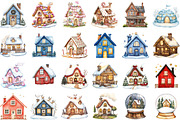 Christmas House Sublimation Clipart, an Illustration by Sublimation Artist (Thumbnail 2 of 6)