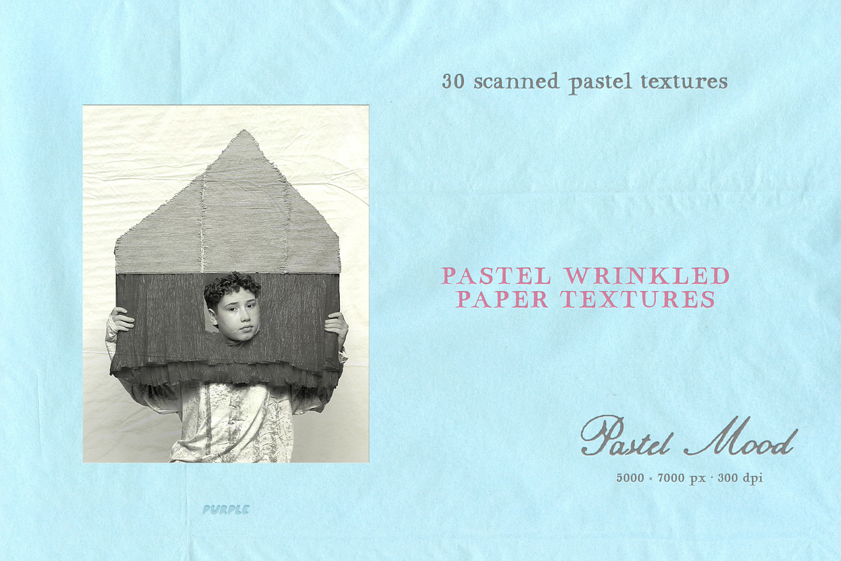 Pastel Wrinkled Paper Textures, a Texture Graphic by Purple (Photo 1 of 18)