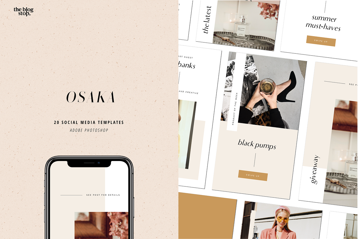 Osaka Social Media Kit, a Social Media Template by The Blog Stop (Photo 1 of 11)