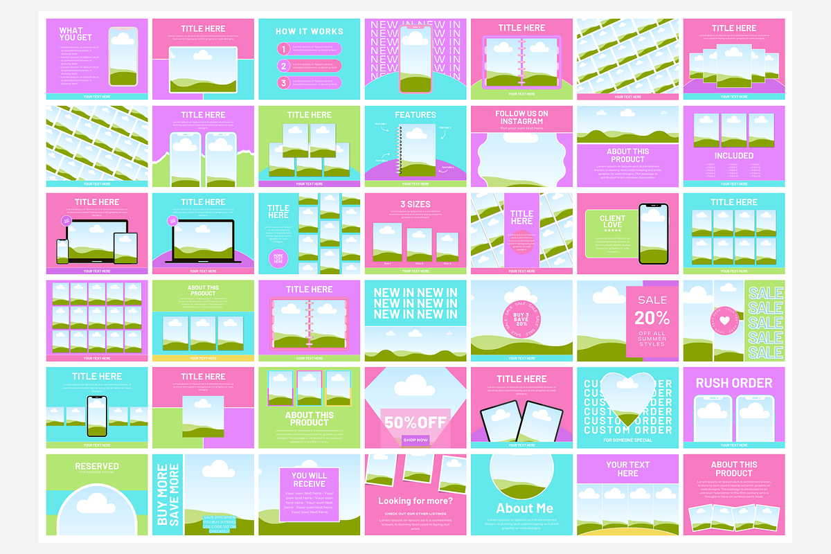 Colorful Etsy Listing Templates, a Branding & Logo Template by SunshineStudioBoutique (Photo 4 of 8)