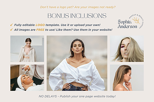 Beauty Website Template Canva Boho