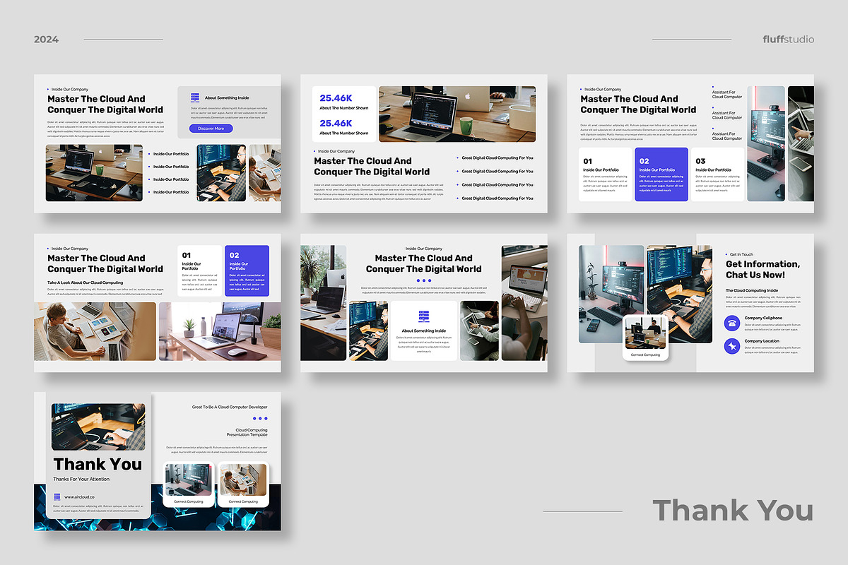 Cloud Computing Google Slides, a Presentation Template by fluffstudio (Photo 4 of 4)