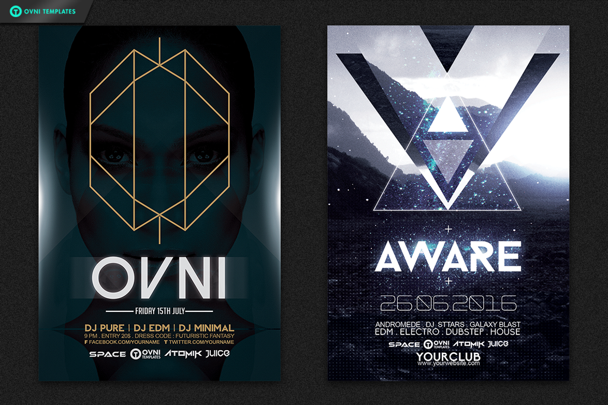 18 MINIMAL Flyer Bundle, a Flyer Template by OVNI-TEMPLATES (Photo 6 of 10)