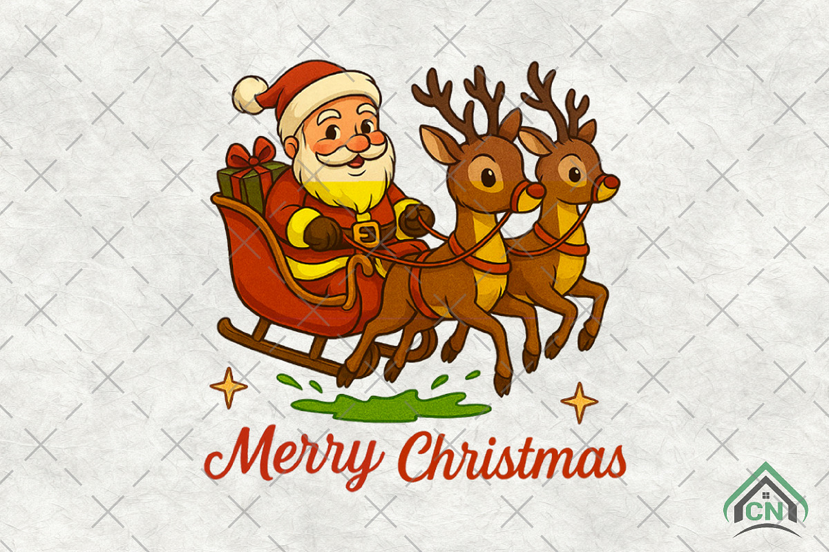 Merry Christmas Reindeer PNG, an Illustration by Craft Nest (Photo 1 of 6)