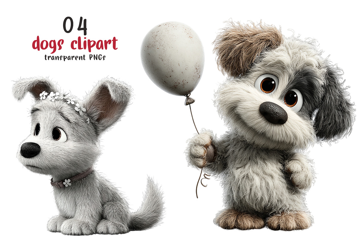 Cute Watercolor Dogs Clipart, an Illustration by SinaCreation (Photo 1 of 6)