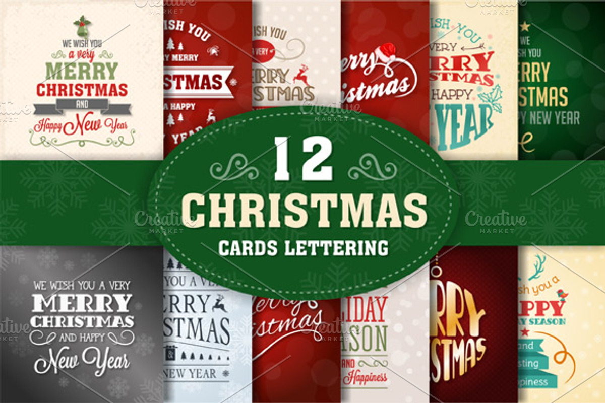 Christmas Lettering Cards Collection