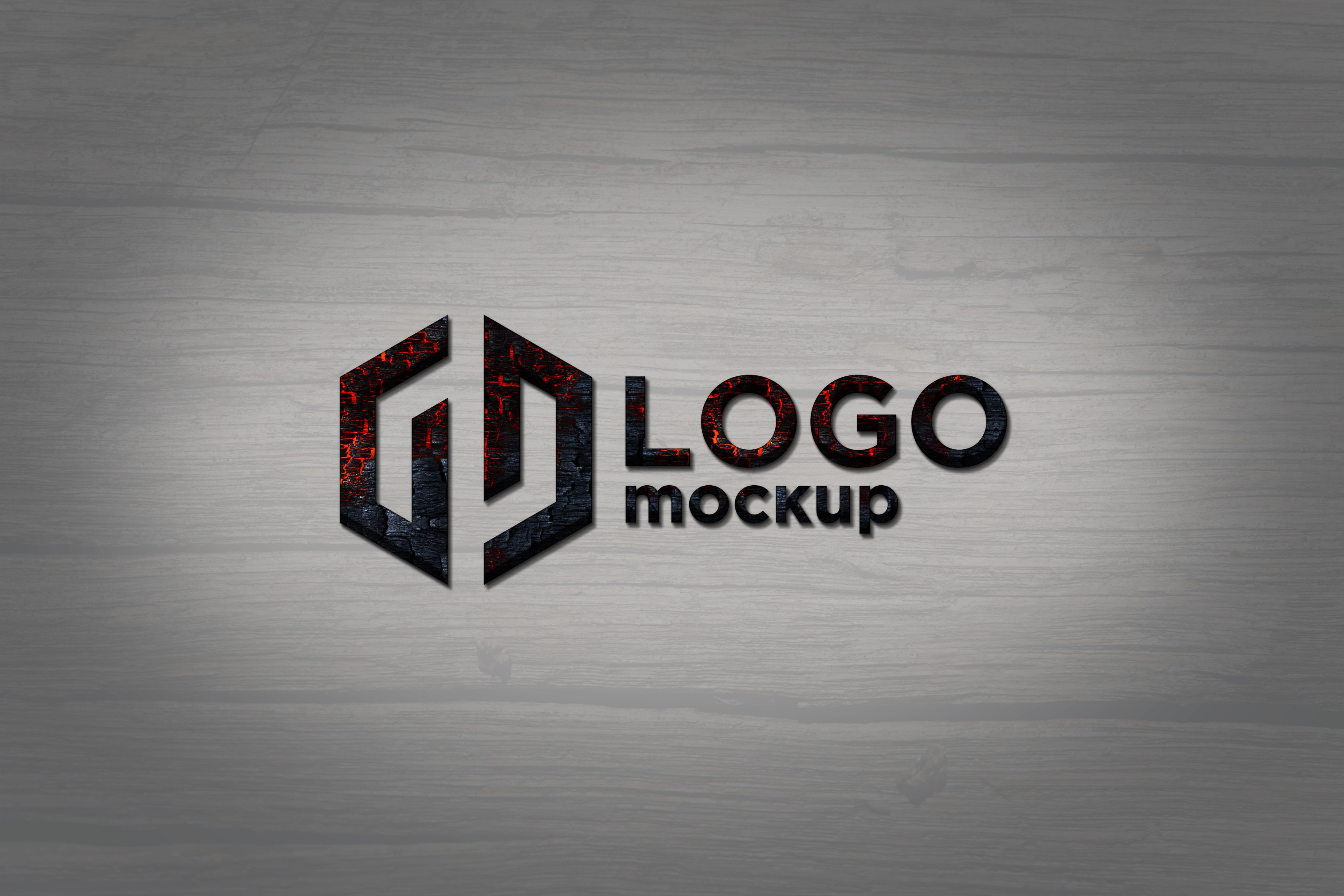 Burned Wood Logo Mockup Template, a Branding & Logo Template by ...