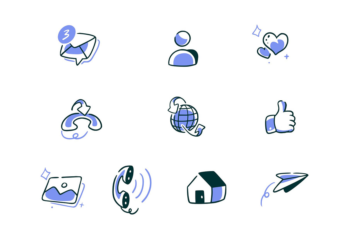 Social Media Doodle Icon Set Vol 1, an Object Illustration by SLAB! Design (Photo 2 of 3)