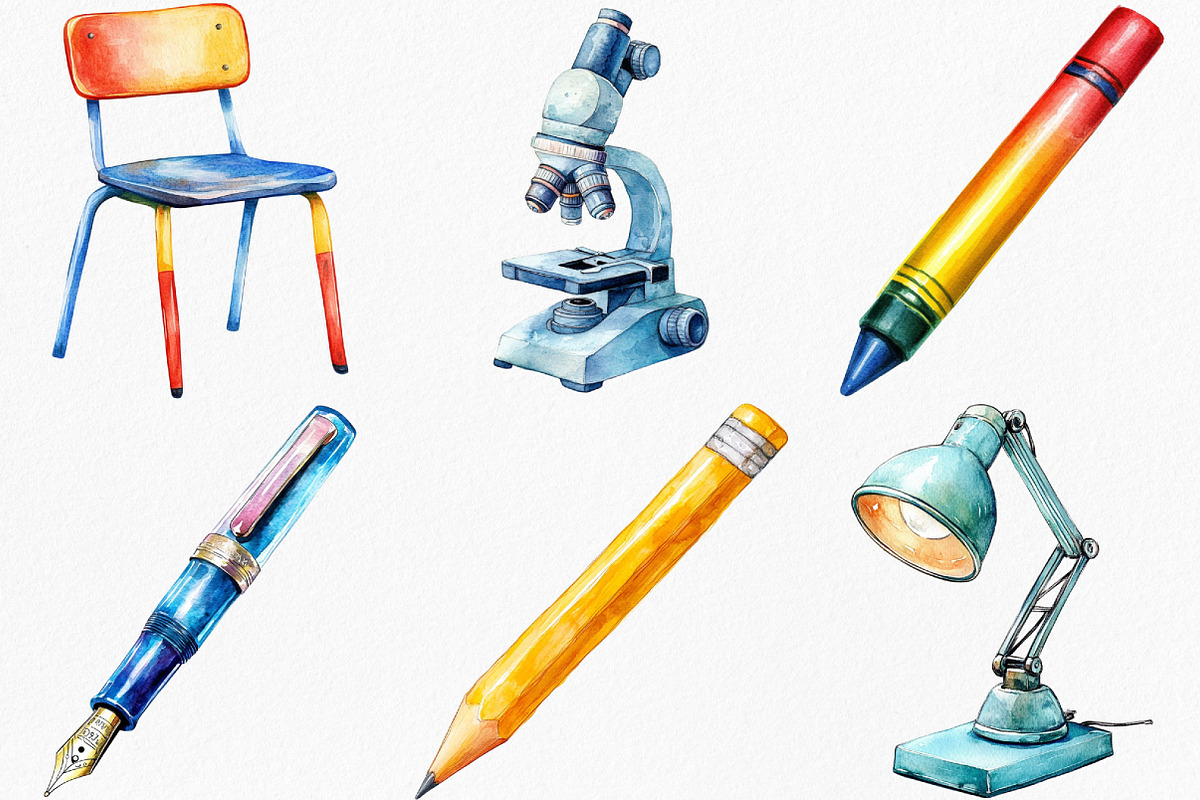 Watercolor Teaching Material Clipart, an Illustration by Canvas Craft (Photo 2 of 7)