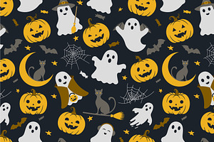 Cute Halloween seamless pattern