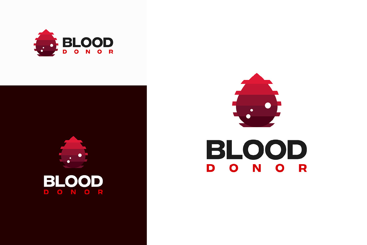 Set of Blood Donor logo designs, a Branding & Logo Template by Lucky Creative (Photo 3 of 5)