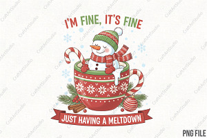 Funny Cute Snowman Christmas PNG, an Illustration by CraftArtStudio