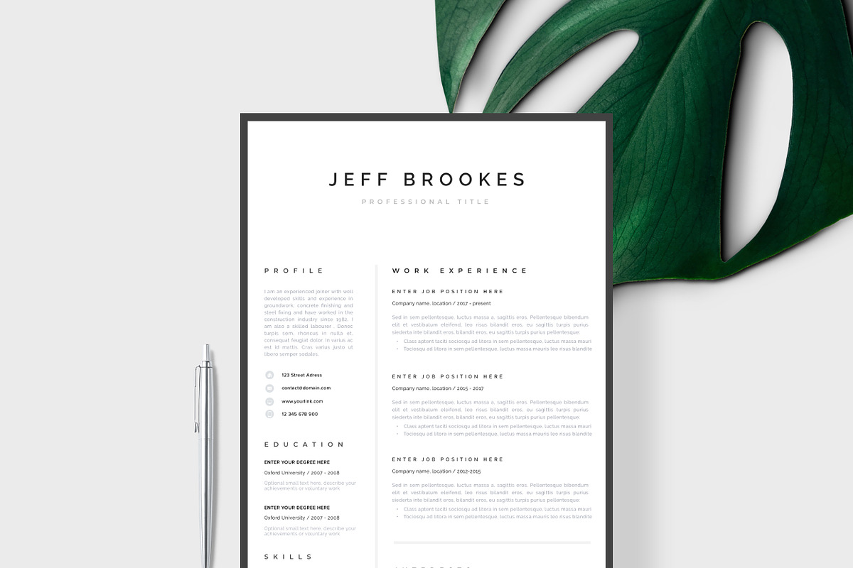 Professional CV Resume Template, a Resume Template by Resume Angels (Photo 1 of 10)