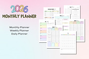 2026 Monthly Planner-Canva Template, a Templates & Theme by Adalin Shop (Thumbnail 6 of 12)