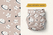 Moon Collection-Baby Digital Papers, a Pattern Graphic by Cuteanny Design (Thumbnail 3 of 7)
