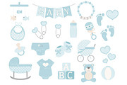 Vector Baby Clipart in Soft Blue, an Illustration by Amanda Ilkov (Thumbnail 2 of 2)
