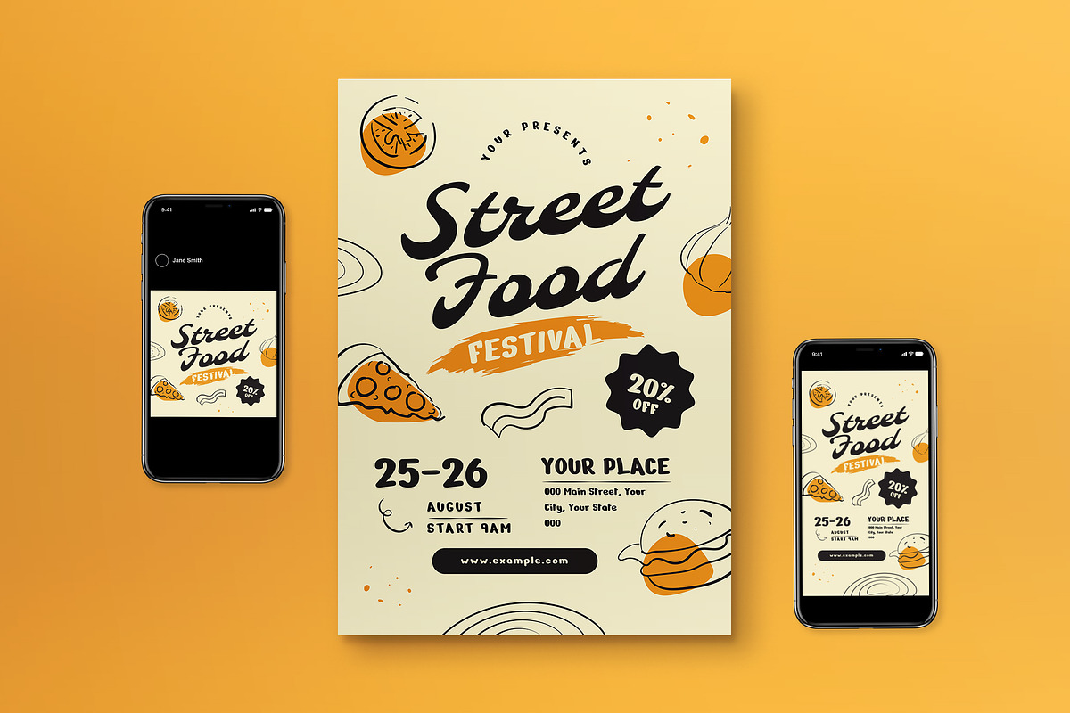 Street Food Festival Flyer Set, a Flyer Template by graphicook (Photo 1 of 3)