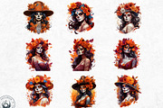La Catrina Day of the Dead Clipart, a Person Illustration by ThatsDesignArt (Thumbnail 4 of 10)