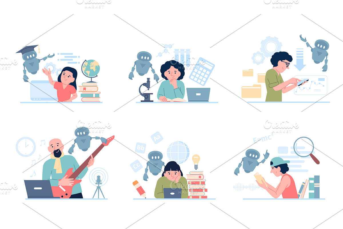 Ai in education concept. Artificial, an Education Illustration by LadadikArt