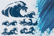 70+ Water Waves Silhouette, a Decorative Illustration by jongcreative (Thumbnail 5 of 7)