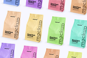 Food Bag Mockups Kraft/Matte Vers.