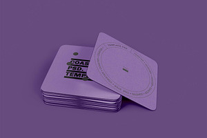 3d Cardboard Coasters Mockup