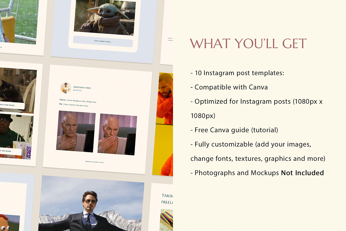 Meme Instagram Templates, a Social Media Template by Ralony (Photo 2 of 7)