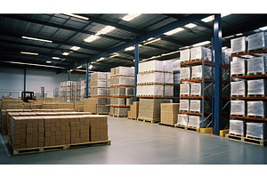 organization warehouse interior ai, a Transportation Photo by pikepicture