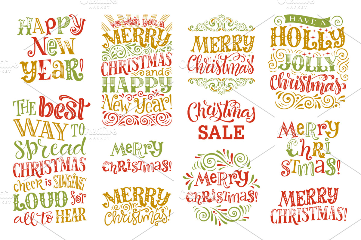 Christmas Lettering Collection 2, an Illustration by bariskina (Photo 4 of 6)