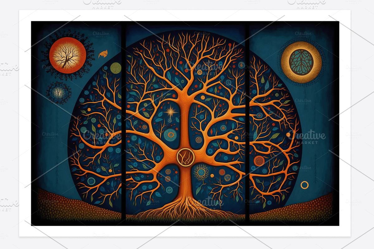 Sati Collection · Sacred Trees, a Decorative Illustration by milatovar (Photo 7 of 14)
