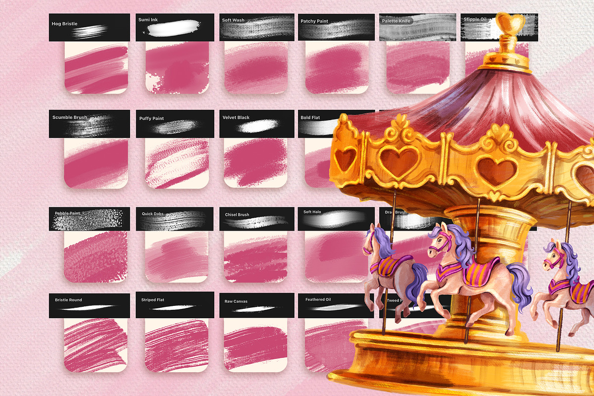 ULTIMATE WET & DRY PROCREATE BRUSHES, a Brush Add-On by AlexandraArt (Photo 9 of 11)