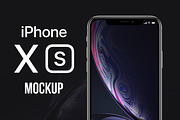 iPhone XS Silver Mockup, an iPhone Mockup by Nadasol (Thumbnail 1 of 2)