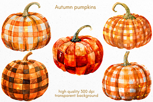 Autumn Watercolor Pumpkins