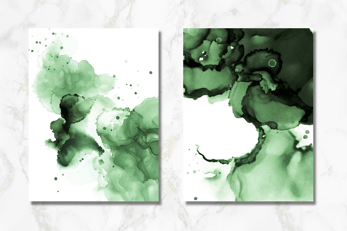 Green Alcohol Ink Textures, a Texture Graphic by Angela Roze (Photo 3 of 9)