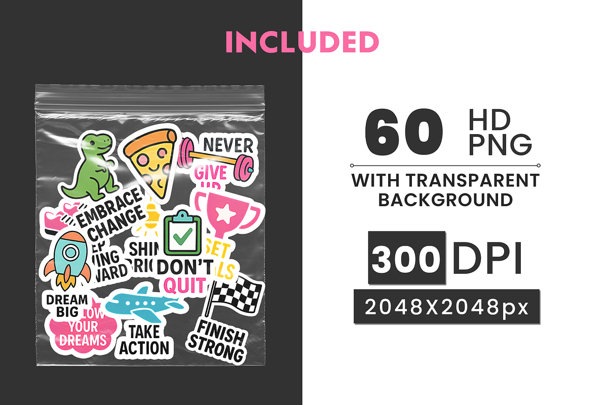 Cool Motivational Stickers, an Object Graphic by Nina Shaw (Photo 2 of 10)