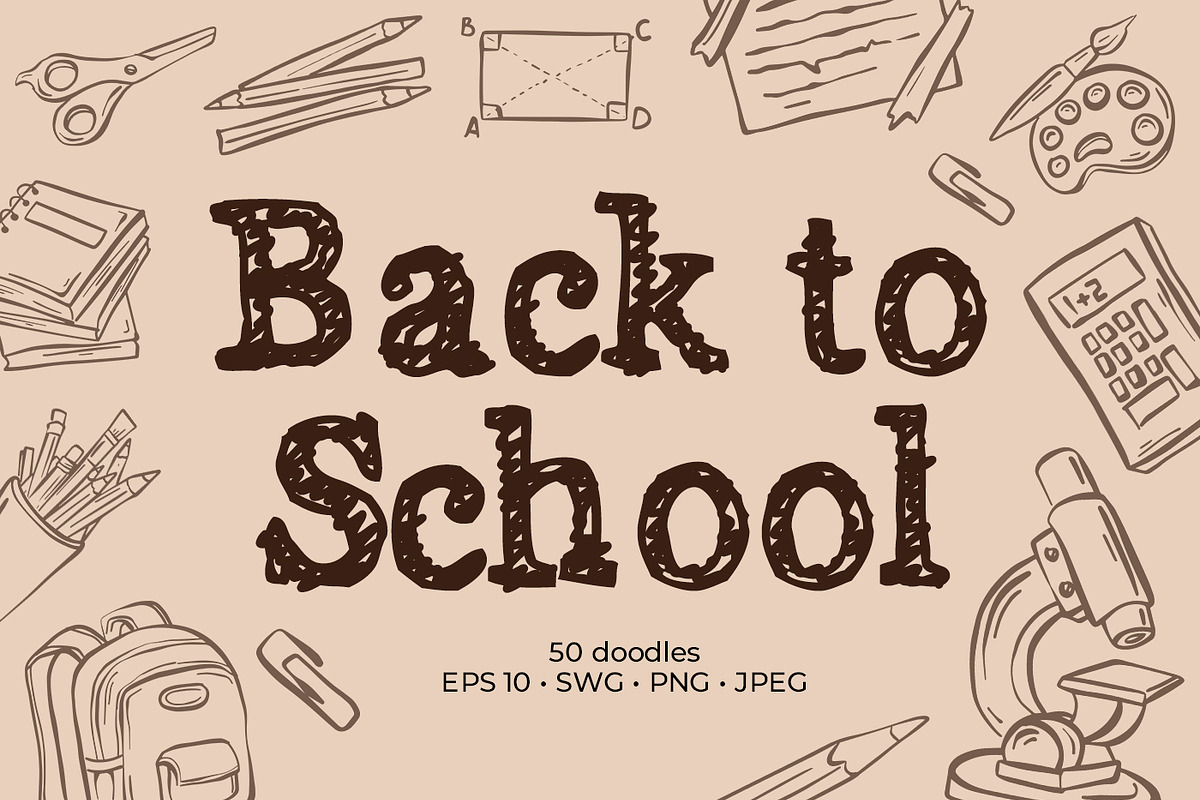 Back to school. Funny school doodles, an Object Graphic by Black Orchid (Photo 1 of 5)