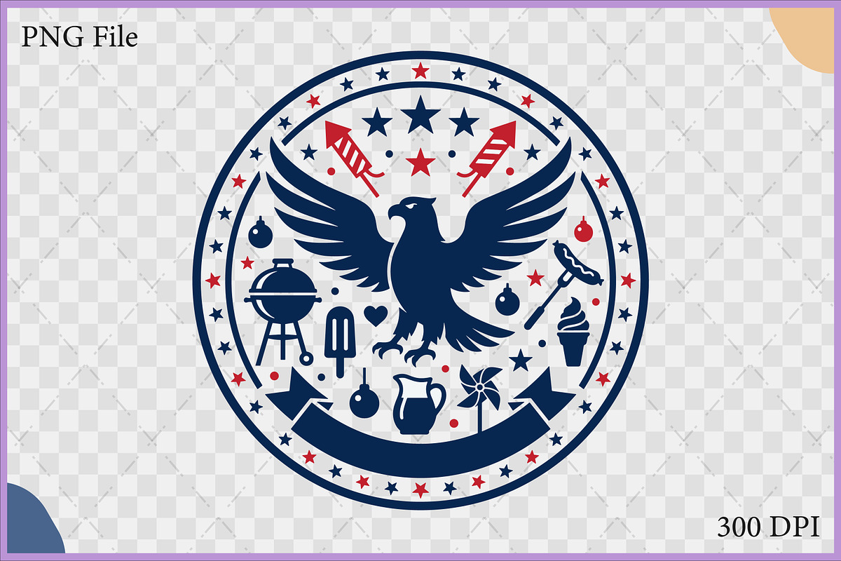 Eagle Badge Patriotic Element SVG, an Object Illustration by Gfx Expert Team (Photo 2 of 3)