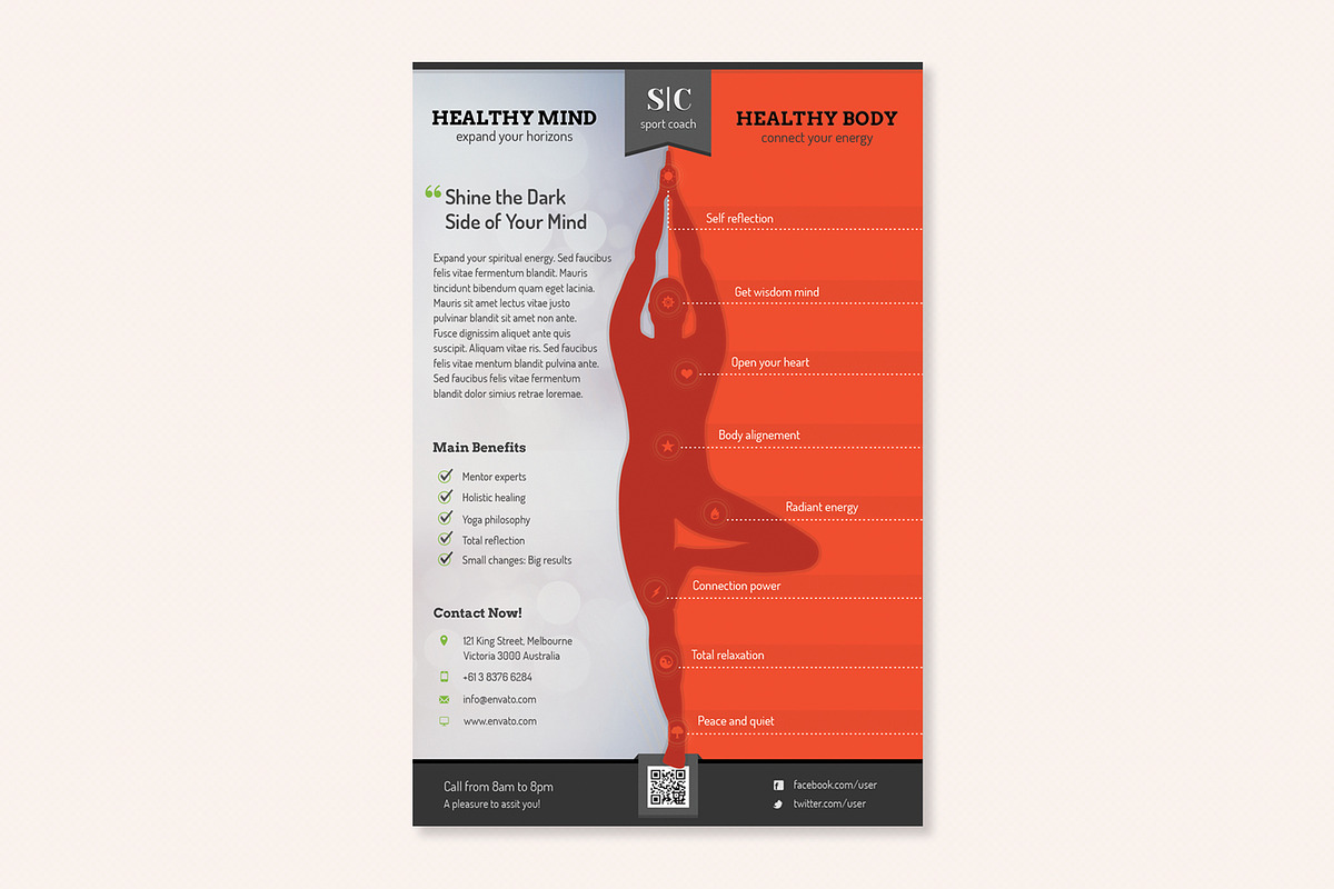 Sport Coach and Train Flyer Yoga Ver, a Flyer Template by Sargatal (Photo 5 of 5)