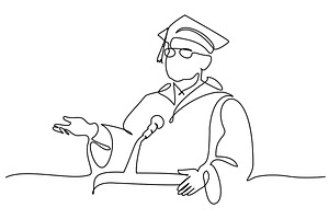 College president giving speech, a Person Illustration by Valenty