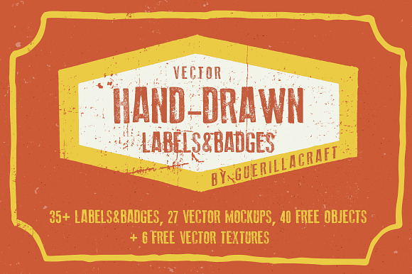 Hand-drawn labels and badges preview 6